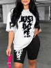 Casual Sports Printed Short Sleeves 2PC SET