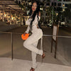Woolen Oversleeve Halter Lace-up Hollow Jumpsuit Pile Pants