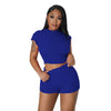Cropped Shorts Popcorn Bubble Two-Piece Set