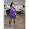 Printed Round Neck Short Sleeve Shorts