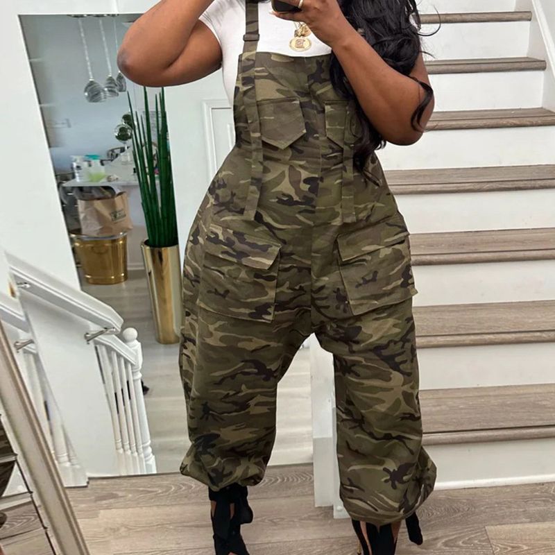 Loose Camouflage Overalls Jumpsuit