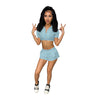Solid Color Oversleeves Shirt and Shorts Suit
