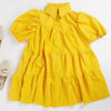 Puff Sleeve Loose Pleated Dress