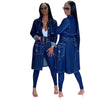 Long-sleeved denim windbreaker coat