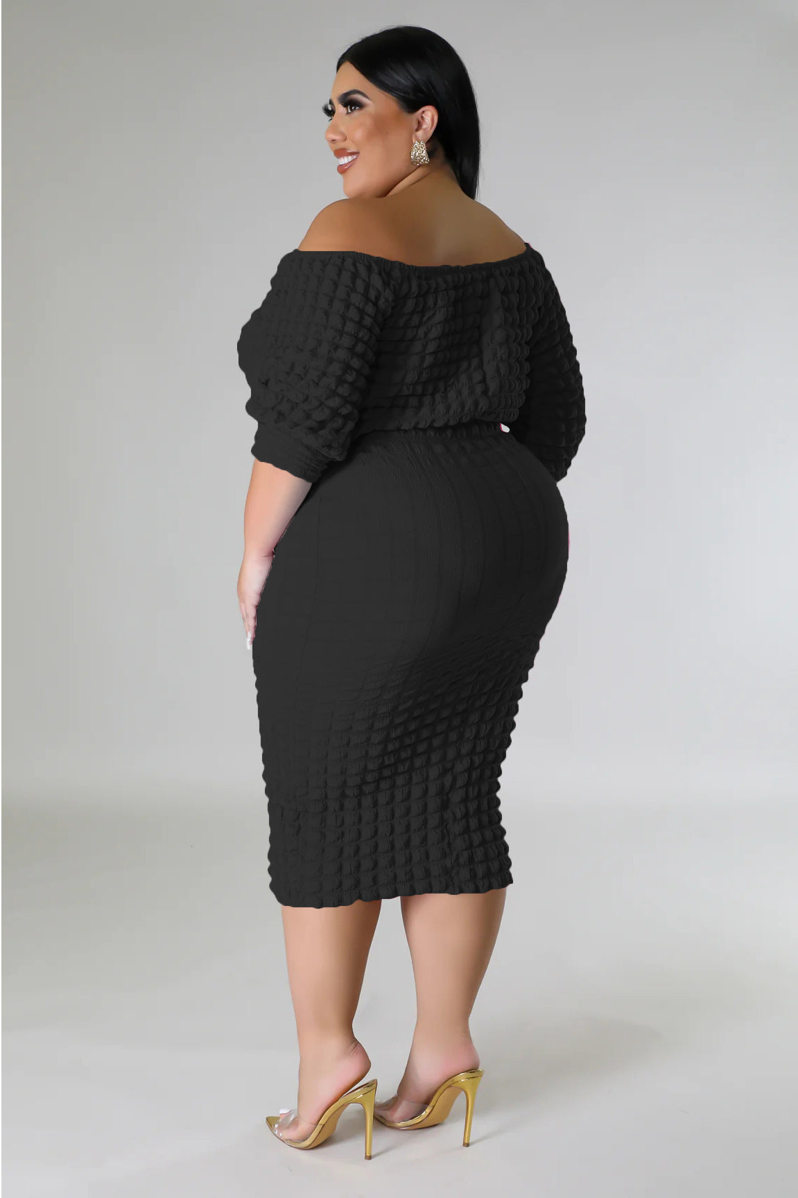 Large One Line Solid Bubbled 2PC Set