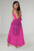 Straps Tulle Stitching Large Swing Dress