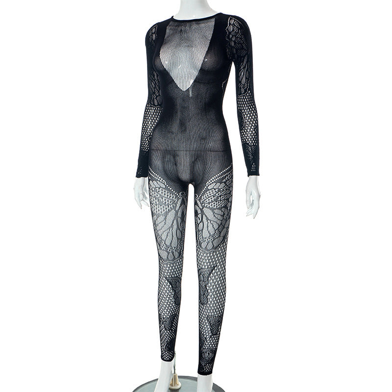 Butterfly Tight Long Sleeved Jumpsuits