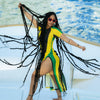 Caribbean Contrast Split Dress
