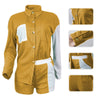 Waffle Cardigan Button Pants Pocket 2PCS Set
