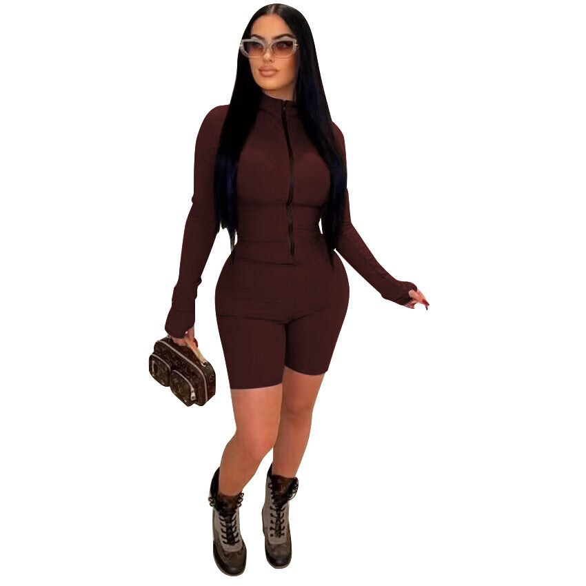 Stripe Stretch Sports Jumpsuit