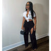 Cotton Fried Dough Twists hollow casual pants