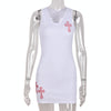 Cross Panel Embroidered Dress