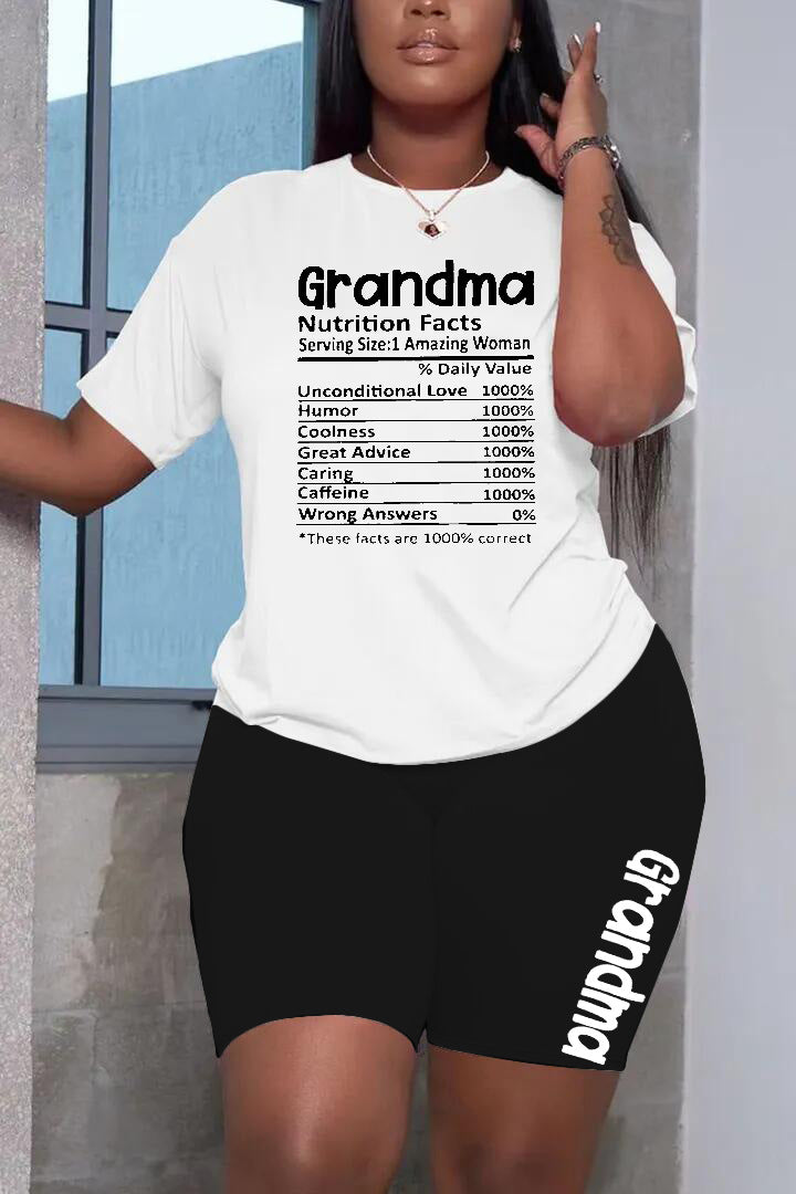 Letter Printing Casual 2PC Set