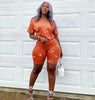 Tie-dyed Round Neck Leisure Sports Two-piece Set