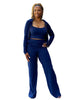 Zippered cardigan camisole pocket pit strip 3pc set