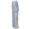 Fashion Personality Denim Wash Pocket Slit Tassel Skirt Female