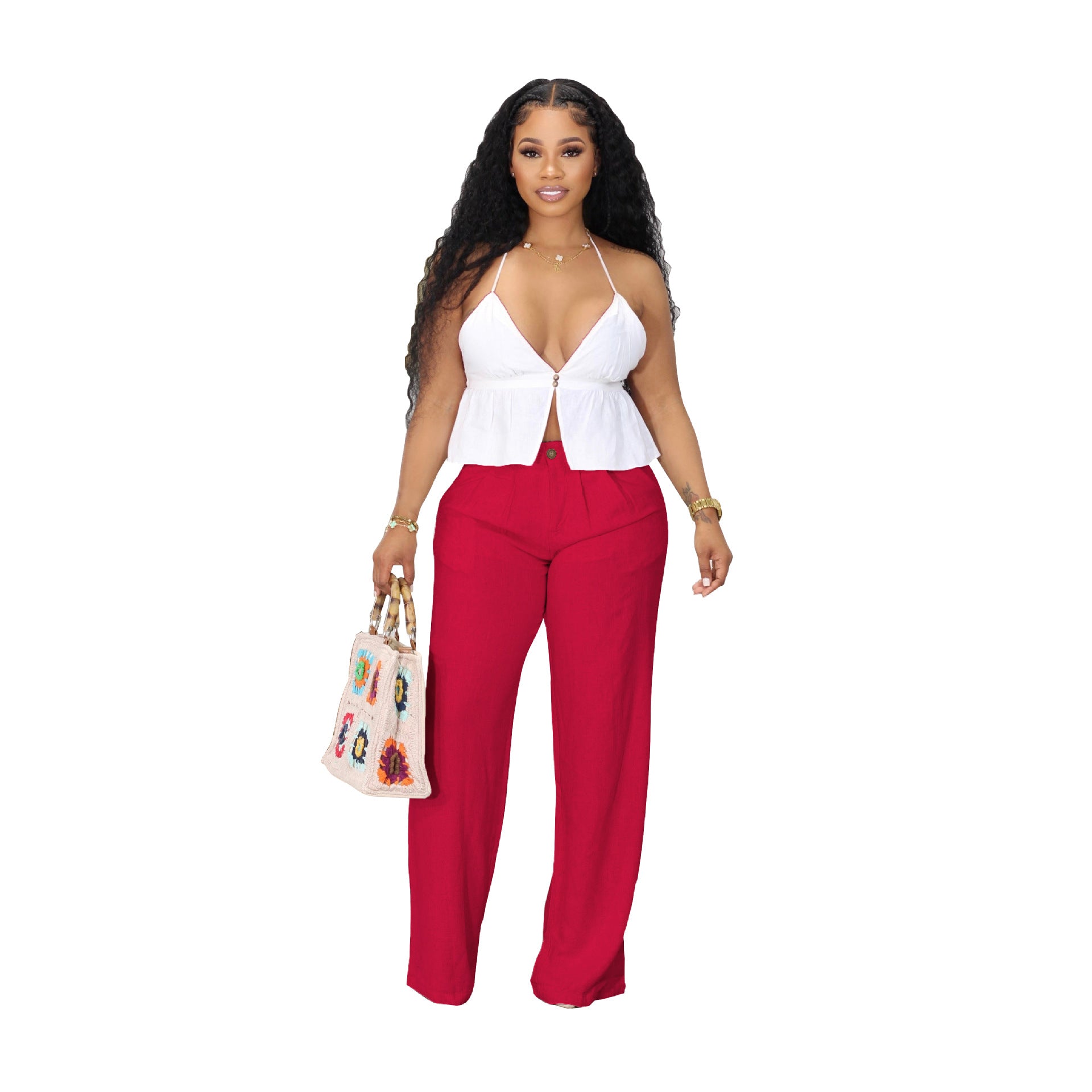 Linen Cotton Breathable Straight Casual Trousers