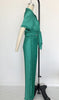 Tree Pattern Pleated Fabric Short Sleeved Shirt Wide Leg Pants Set