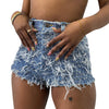 Fringe Tight Pocket Non-Elastic Denim Shorts