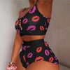 Printed Suspenders Tight Sweet Home Wear Two-Piece Set
