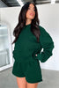Solid Color Long Sleeved Shorts Hoodie Two-piece Set