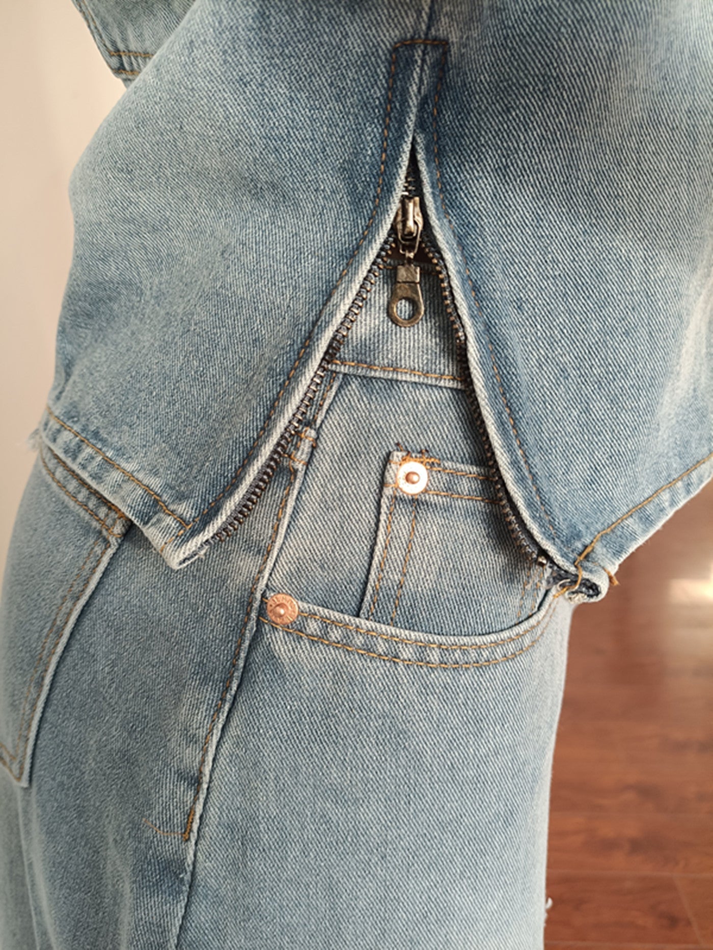 Off-the-Shoulder Vintage Denim Skirt Suit Two-Piece Set