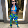 Fashion Printed Triangle Tight Casual Suit
