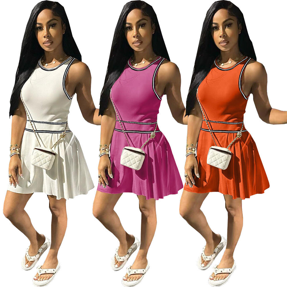 Tennis Pleated Sleeveless Vest Women's Dress