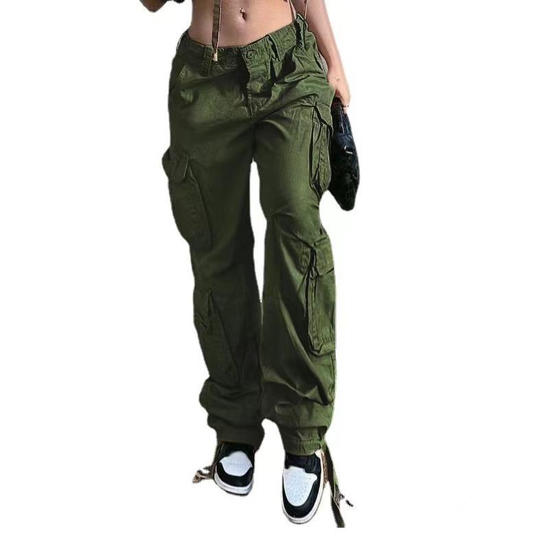Hip Hop Style Low Waist Multi-Pocket Casual Pants