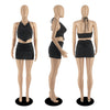 Fashion Halter Backless Draped 2pc Set