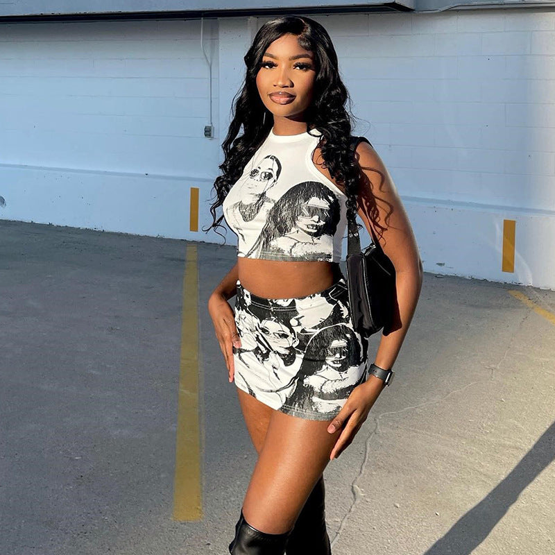 Cartoon Printed 2PC Outfit