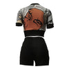 Printed Heart Neck Slim Fit Sports & Casual Suit
