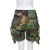 Camouflage Workwear Pocket Tassel Ripped Short
