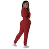 Fashion casual sweatshirt set solid color 2PC set