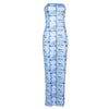 Slim Fit Backless Printed Tube Top Dress