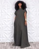 Denim Loose Deep V Open Back Dress