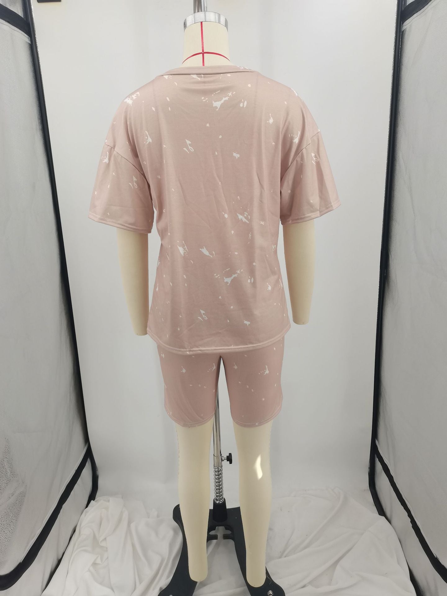 Tie-dyed Round Neck Leisure Sports Two-piece Set