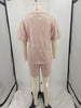 Tie-dyed Round Neck Leisure Sports Two-piece Set