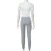 Contrast Color Pocket Top Tight Trousers Sports and Leisure Set