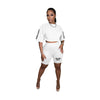 Letter Printed Short-Sleeve Shorts Set