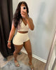 Puff Jacquard Vest Short Set