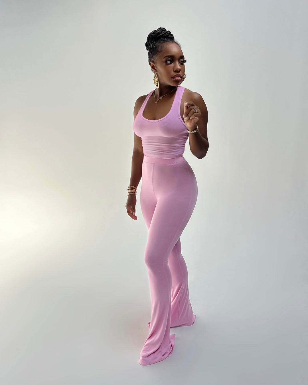 Slim Fit Blouse and Pants 2PC Set