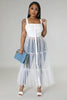 Straps Tulle Stitching Large Swing Dress