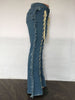 Eyelet String Tassel Straight Jeans