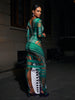 Ripped Skinny Sheath Dress Rhinestone Printed Dress