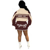 Motorcycle style detachable jacket short skirt 2PC set