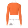 CARDIGAN SLIM LONG SLEEVE RUFFLE TOP