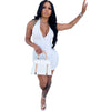 Sunken Stripe Sleeveless V-neck Lace-up Jumpsuit