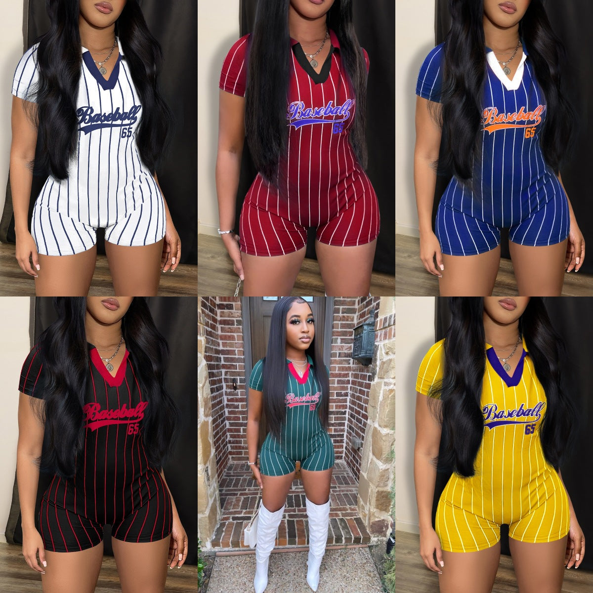 Baseball Sportswear Fashion Print Jumpsuit