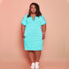 V-neck Striped Loose Dress